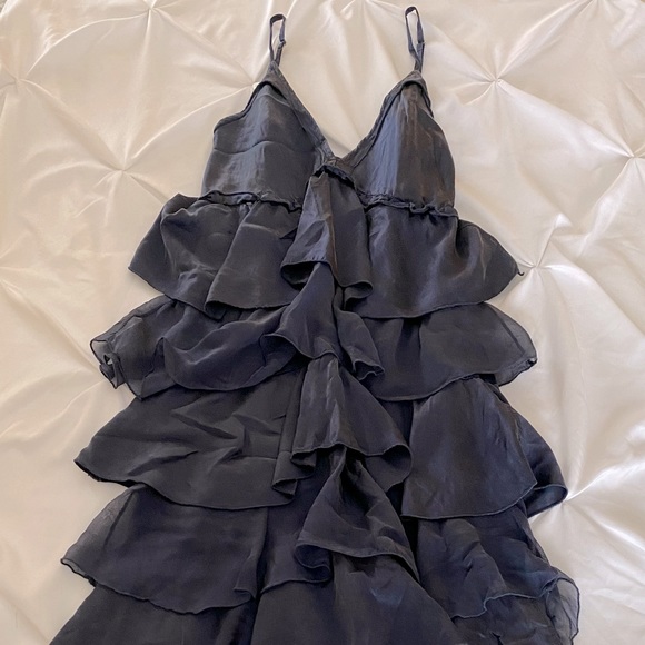 Ruffle Chiffon and Silk Dress - Picture 1 of 4